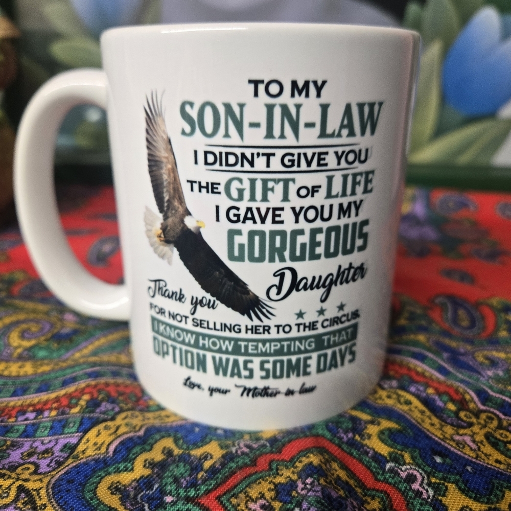 "To My Son-In-Law" Eagle Design Mug